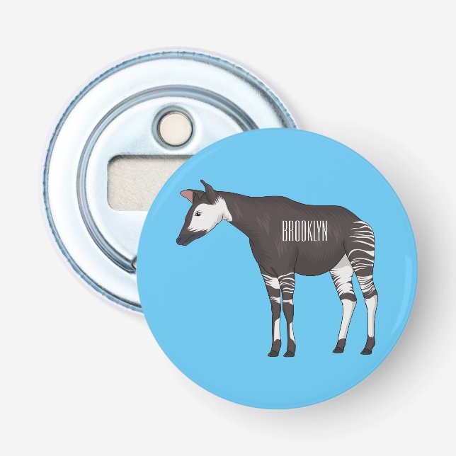 Abrebotellas Ilustracion personalizado de Okapi (Anverso)