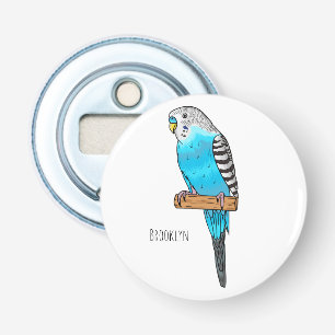 Abrebotellas Ilustracion personalizado de pájaro budgerigar azu