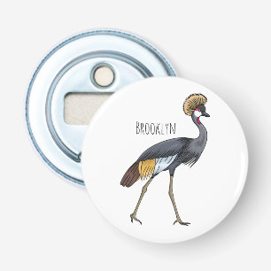 Abrebotellas Ilustracion personalizado de pájaro grullo coronad