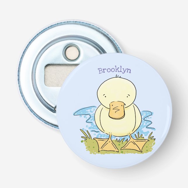 Abrebotellas Ilustracion personalizado de pato amarillo (Anverso)