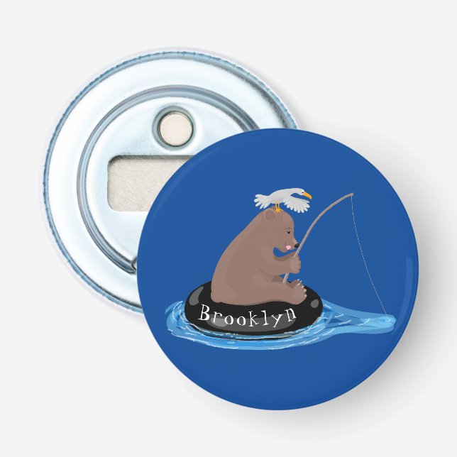 Abrebotellas Ilustracion personalizado de pesca de cachorro de  (Anverso)