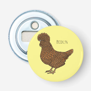 Abrebotellas Ilustracion personalizado de pollo polaco Chamois