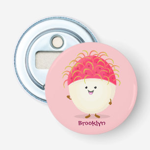 Abrebotellas Ilustracion personalizado de rambután rosa suave