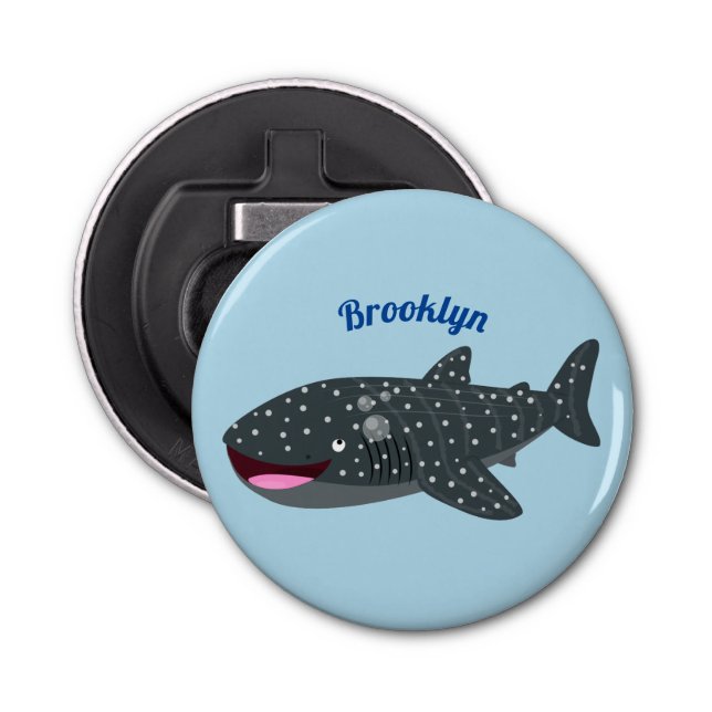 Abrebotellas Ilustracion personalizado feliz de tiburón ballena (Anverso)