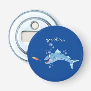 Abrebotellas Ilustracion personalizado pescador hambriento de b