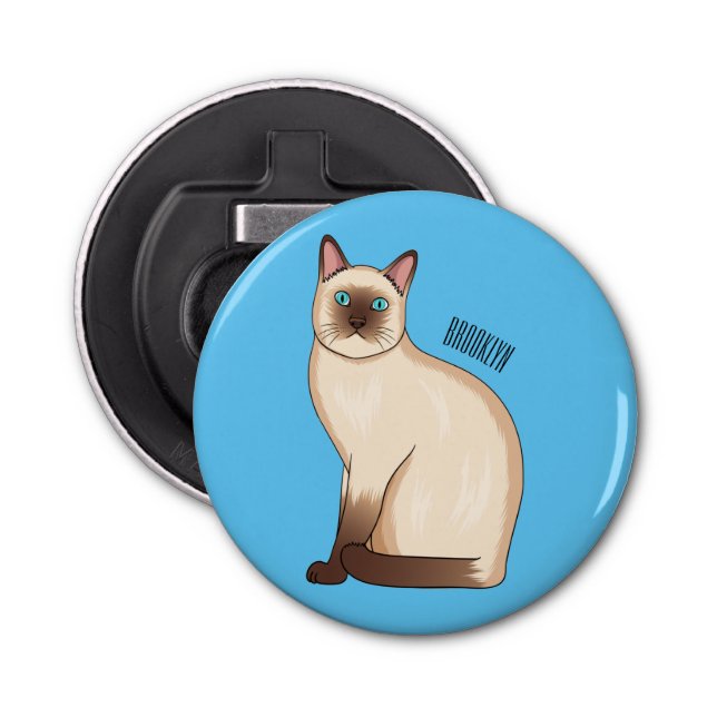 Abrebotellas Ilustracion personalizado siamés (Anverso)