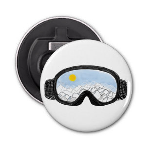 Abrebotellas Ilustracion Ski Goggles Mountain View