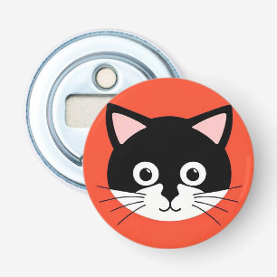 Abrebotellas Ilustración Vibrante de Cara de Gato Adorable