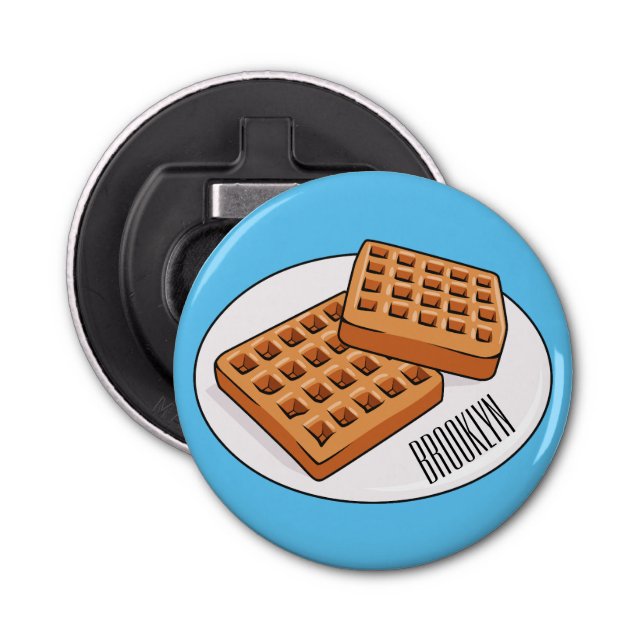 Abrebotellas Ilustracion Waffle personalizado (Anverso)