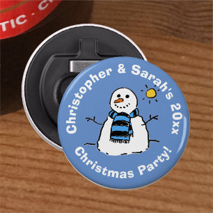 Abrebotellas Imagen de muñeco de nieve personalizada para fiest