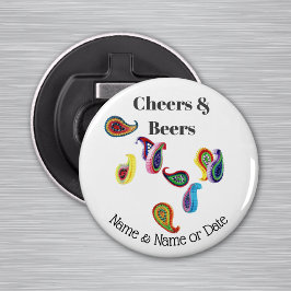 Abrebotellas Imán de Paisley Quilled Personalizado de 2.25"