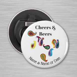 Abrebotellas Imán de Paisley Quilled Personalizado de 2.25"