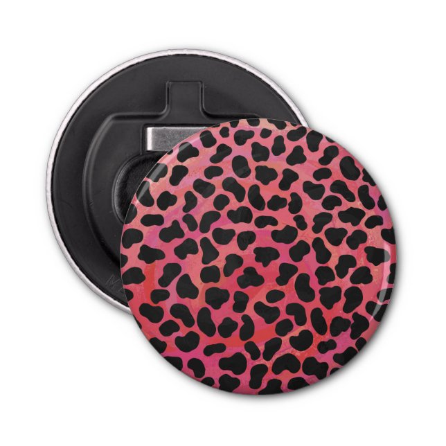 Abrebotellas Impresión dálmata en negro y rojo (Anverso)