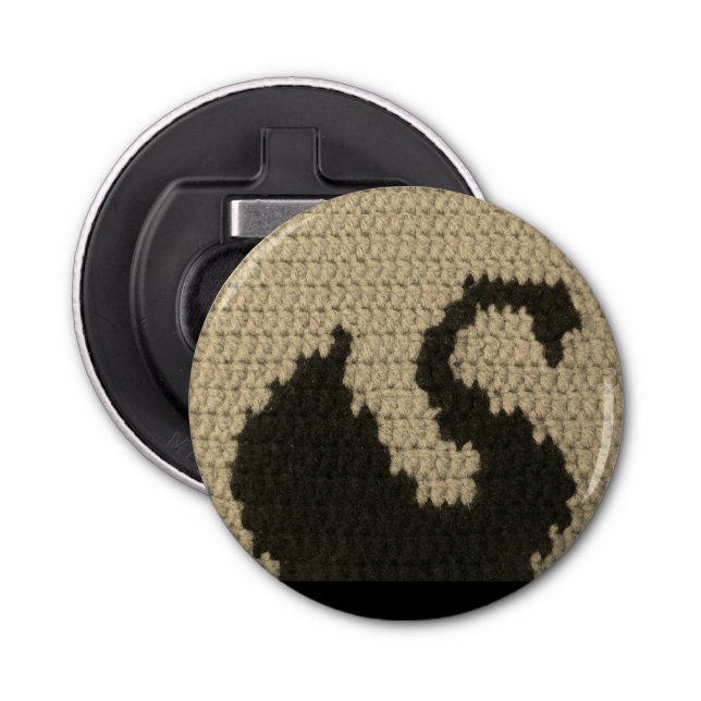 Abrebotellas Impresión de crochet único natural de perfil de ci (Anverso)