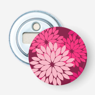 Abrebotellas Impresión de kimono floral moderna, rosa coral y b