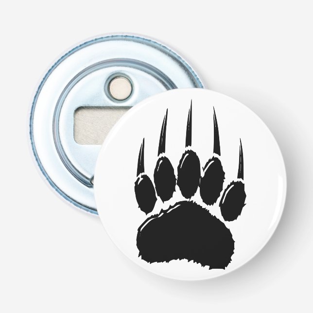 Abrebotellas Impresión de la hoja brillante del oso negro (Anverso)