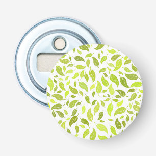 Abrebotellas Impresión de la naturaleza de hojas verdes, patrón