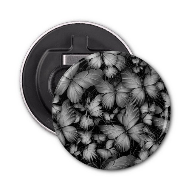 Abrebotellas Impresión de mariposas grises (Anverso)