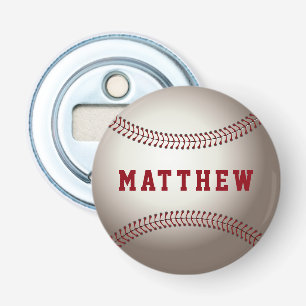 Abrebotellas Impresión de nombre personalizado de béisbol