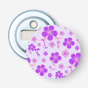 Abrebotellas Impresión floral de bonito morado y rosa en lavand