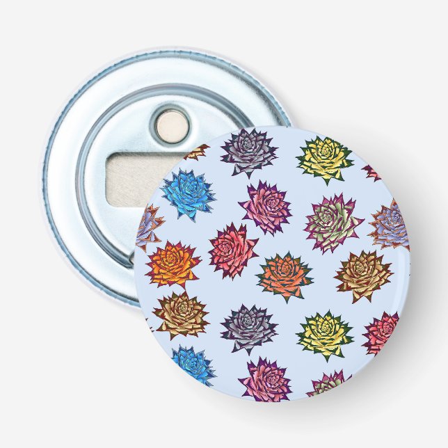 Abrebotellas Impresión Rosa Araña, Patrón floral de estilo mode (Anverso)