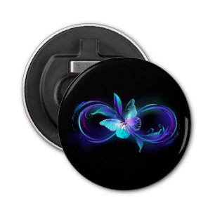 Abrebotellas Infinito brillante con mariposa mágica