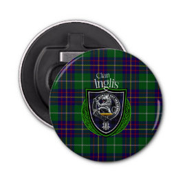 Abrebotellas Inglis Scottish Clan Tartán y Escudo