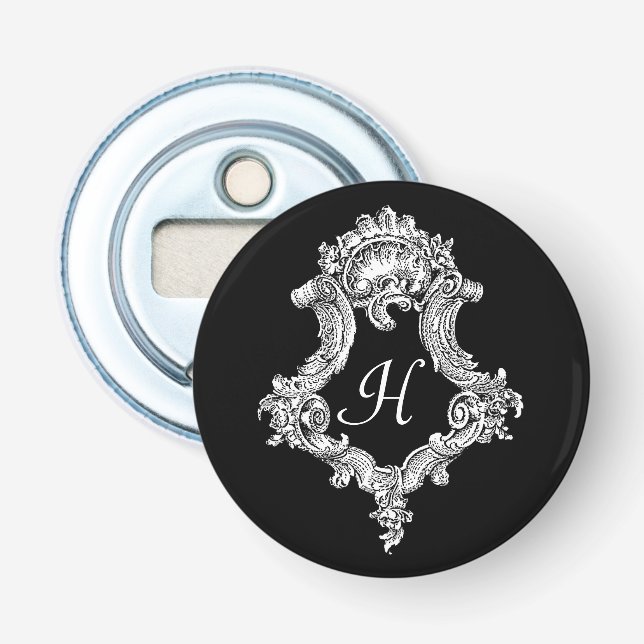 Abrebotellas Inicial de monograma personalizado (Anverso)