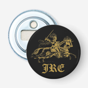 Abrebotellas Iniciales cones monograma del caballero del oro