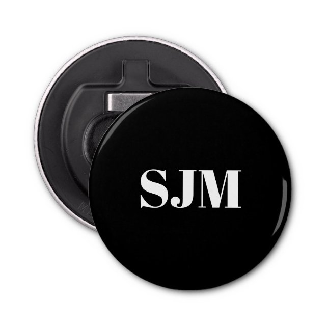 Abrebotellas Iniciales de monograma de Personalizado blanco min (Anverso)