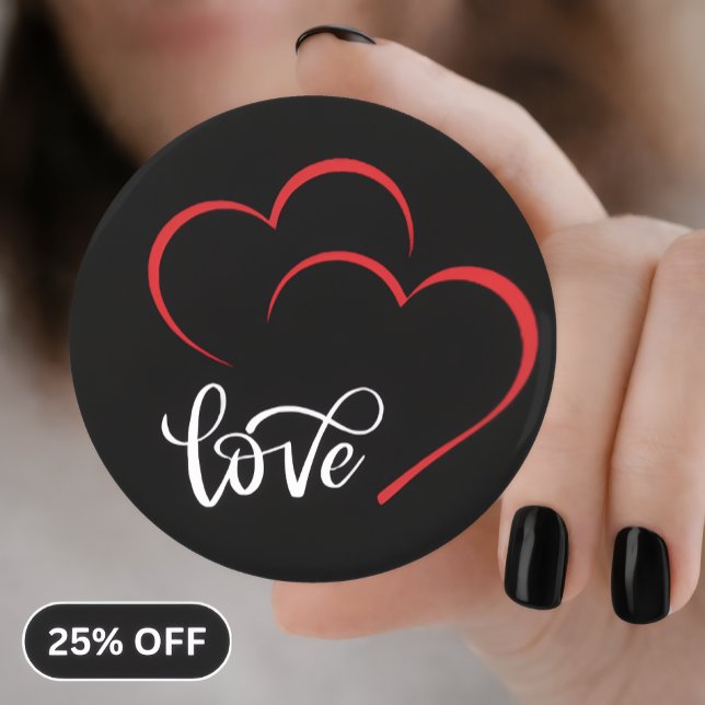 Abrebotellas Insigne/Pin de botón de doble corazón 'Amor' (Subido por el creador)