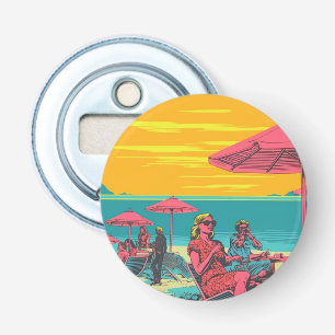 Abrebotellas Inspirado en vintage retro, escena de playa
