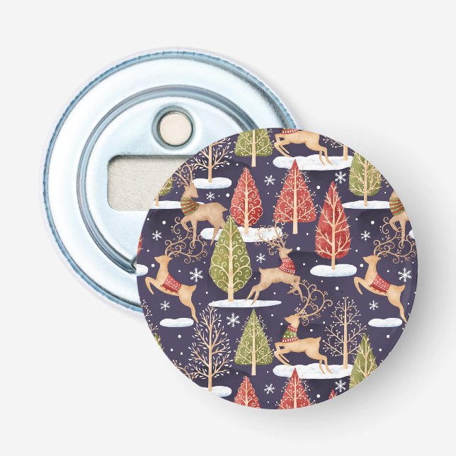 Abrebotellas Invierno de los renos singulares de Woodland (Anverso)