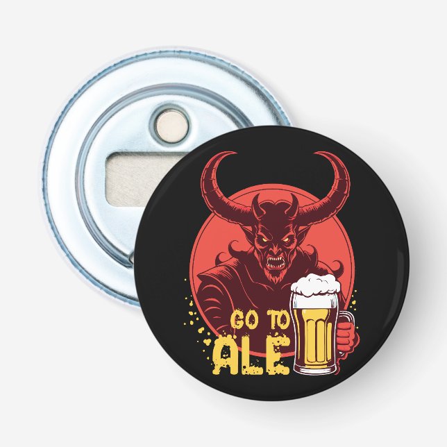 Abrebotellas Ir a Ale - Satan Bebiendo Cerveza (Anverso)