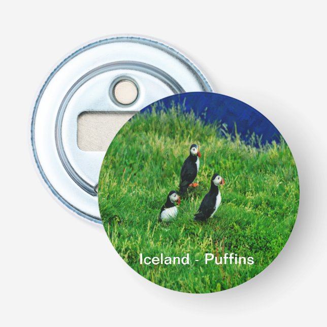 Abrebotellas Islandia - Puffins (Anverso)