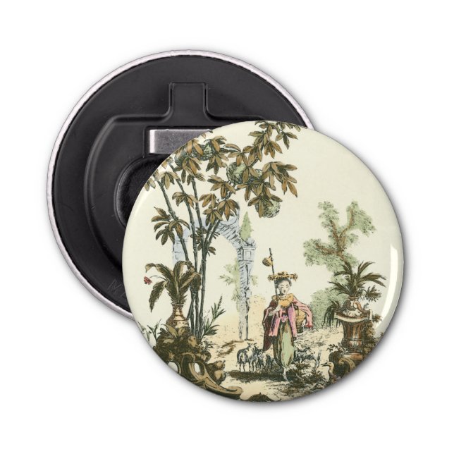 Abrebotellas Jardín asiático con mujeres y animales (Anverso)