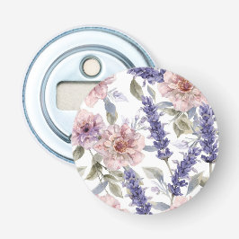 Abrebotellas Jardín Floral de Acuarela de Peonía Lavanda 