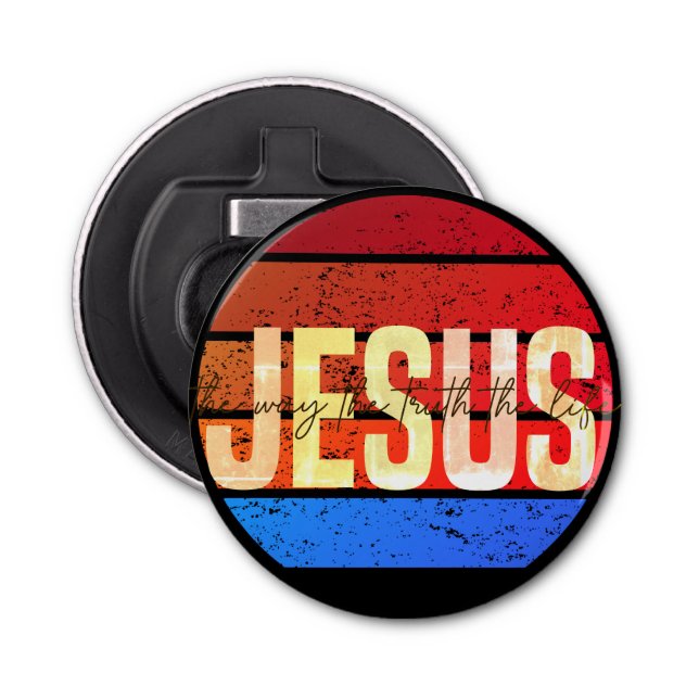 Abrebotellas Jesús, la forma en que la verdad y la puesta de so (Anverso)