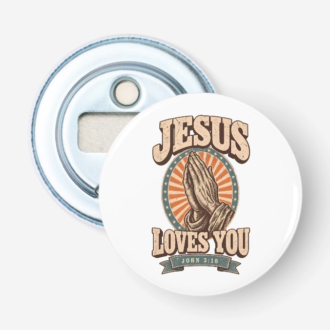 Abrebotellas Jesús te ama (Anverso)