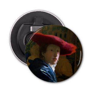 Abrebotellas Johannes Vermeer - Chica con un Gorra rojo