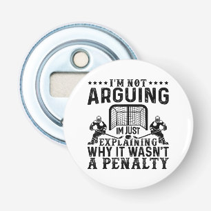Abrebotellas Jugador de hockey discute el regalo de un divertid