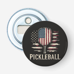 Abrebotellas Jugador de Pickleball Bandera de EE. UU. Paddlebal
