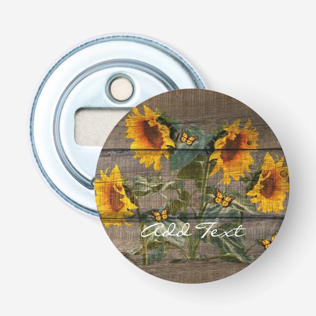 Abrebotellas Junta de Barniz de Mariposas Rusas Sunflower (Anverso)