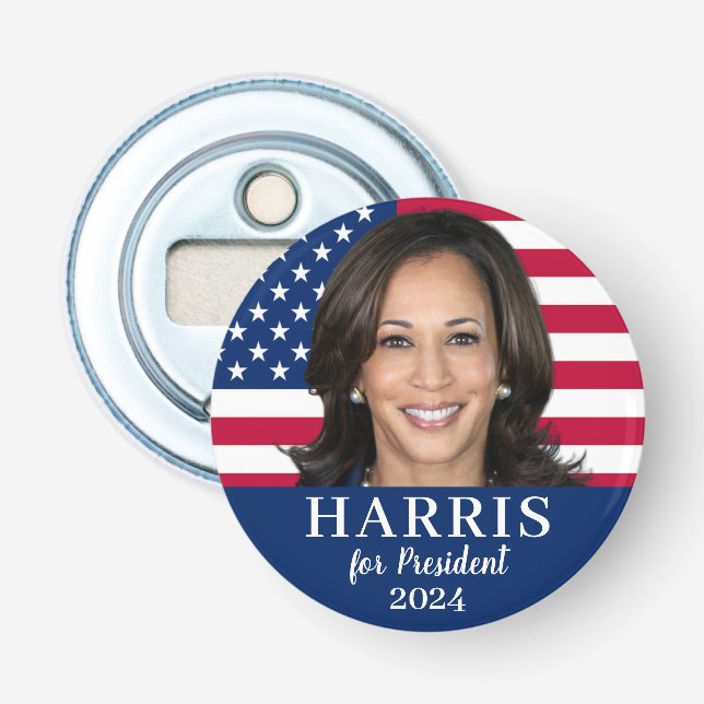 Abrebotellas Kamala Harris Por El Presidente 2024 (Anverso)