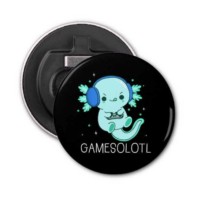Abrebotellas Kawaii Gamesolotl Axolotl Gamer (Anverso)