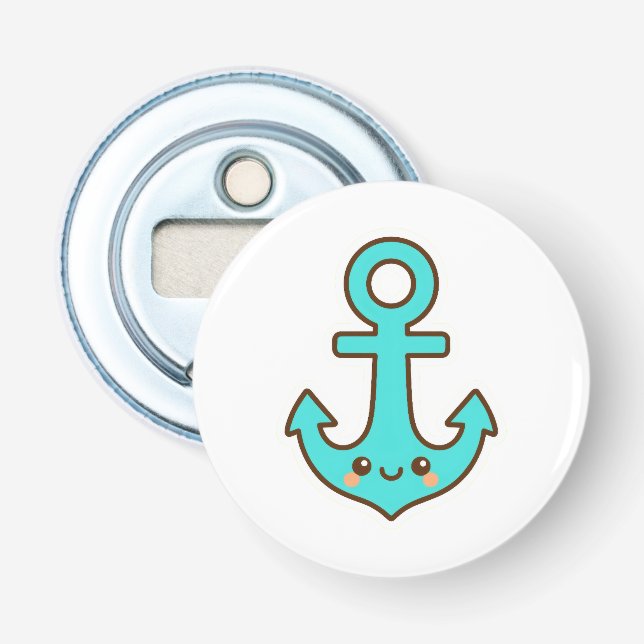 Abrebotellas Kawaii Turquoise Anchor - Fantástico y Alegre (Anverso)
