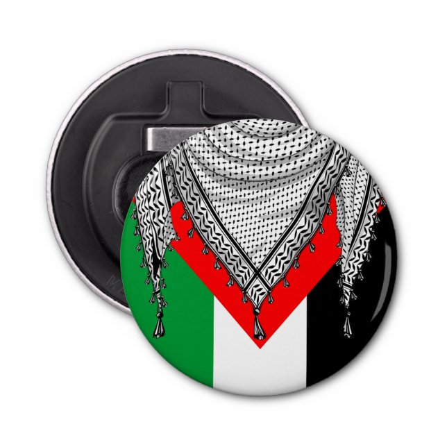 Abrebotellas Keffiyeh palestino Scarf tejido tradicional (Anverso)