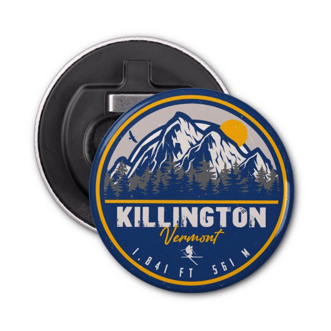 Abrebotellas Killington Vermont Retro Sunset Ski Souvenirs 80 (Anverso)