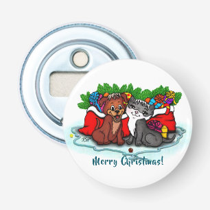 Abrebotellas Kitty and Puppy , Happy XMas