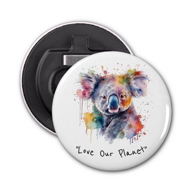 Abrebotellas Koala se cuela en color, personalizado (Anverso)